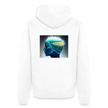 Eis Kopf - Unisex Premium Bio Zip Hoodie - Weiß - Hinten - Thijin (182cm)