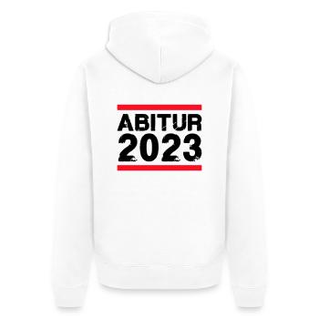 Abitur 2023 - Unisex Premium Bio Zip Hoodie - Weiß - Hinten - Thijin (182cm)