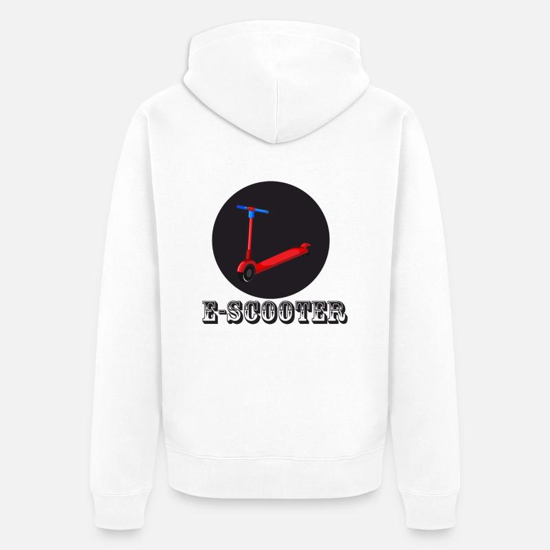 E-Scooter Roller Scooter - Unisex Premium Bio Zip Hoodie - Weiß