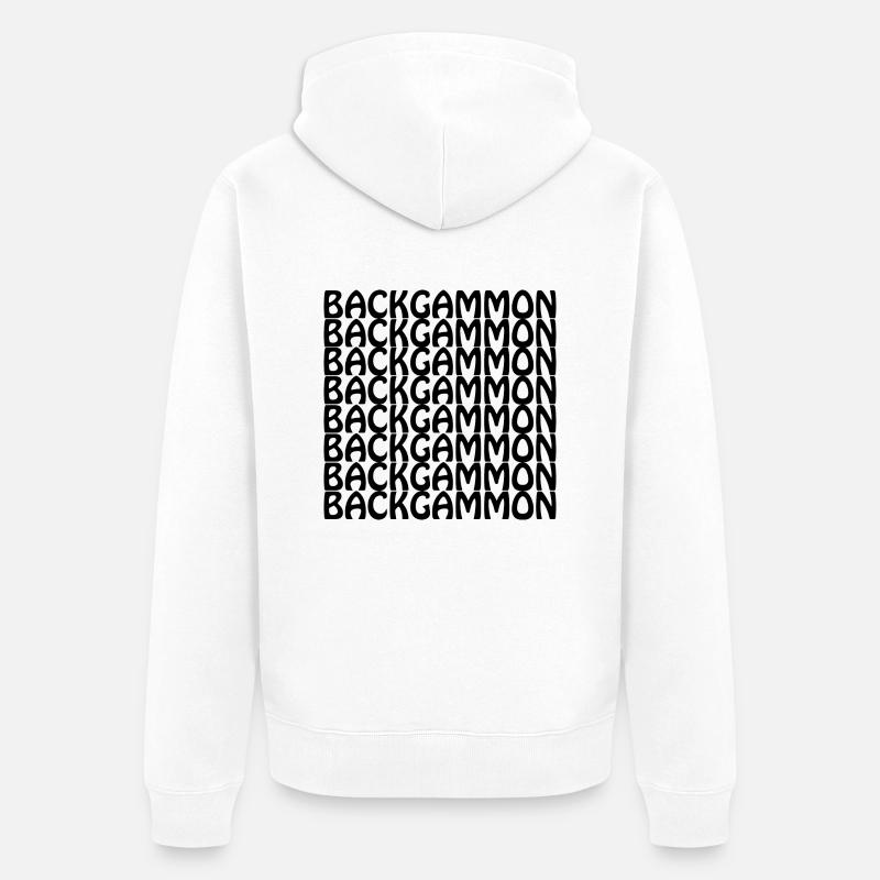 boardgame chess backgammon game night - Unisex Premium Bio Zip Hoodie - Weiß