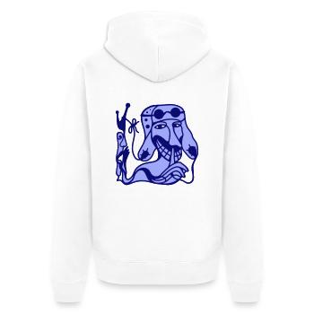 Quiet! Quiet words and restrained respect - Unisex Premium Organic Zip Hoodie - white - Back - Thijin (182cm)