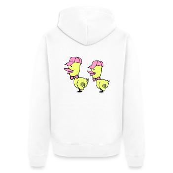 Bonnet de canard - Veste à capuche bio Premium Unisexe - blanc - Dos - Thijin (182cm)