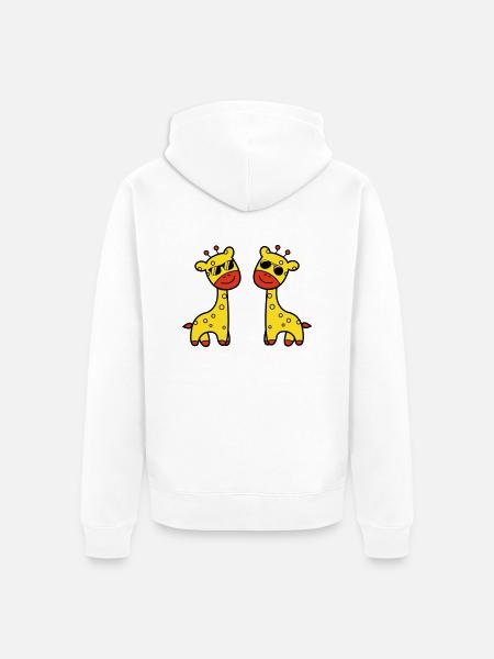 Girafes cool - Veste à capuche bio Premium Unisexe - blanc
