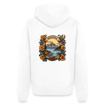 Montana - Unisex Premium Bio Zip Hoodie - Weiß - Hinten - Thijin (182cm)