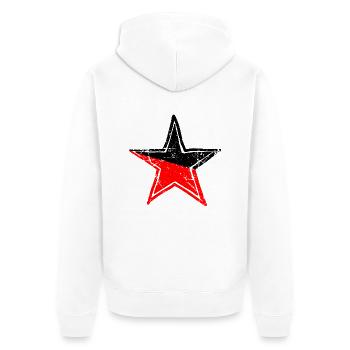 star red black drawn path - Unisex Premium Bio Zip Hoodie - Weiß - Hinten - Thijin (182cm)