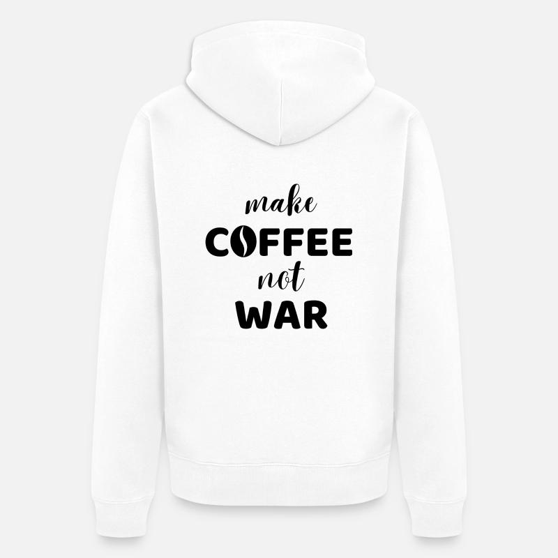 make coffee not war - Unisex Premium Bio Zip Hoodie - Weiß