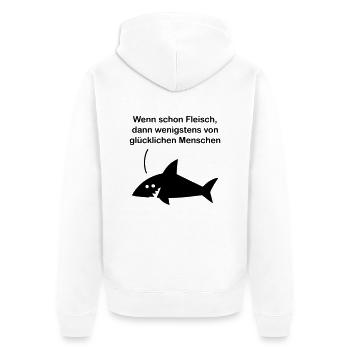 Fleisch - Unisex Premium Bio Zip Hoodie - Weiß - Hinten - Thijin (182cm)