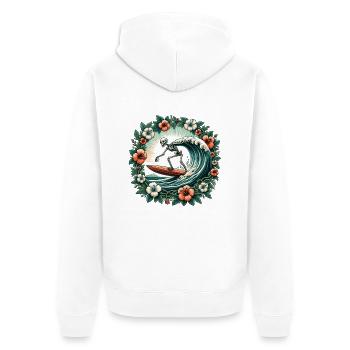 Squelette de surf - Veste à capuche bio Premium Unisexe - blanc - Dos - Thijin (182cm)