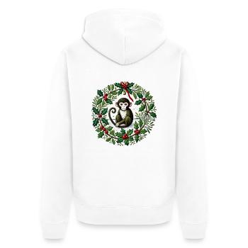 Singe de Noël - Veste à capuche bio Premium Unisexe - blanc - Dos - Thijin (182cm)