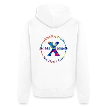 Generation X Stay Strong Positives Zitat Niedliche 80er Jahre - Unisex Premium Bio Zip Hoodie - Weiß - Hinten - Thijin (182cm)
