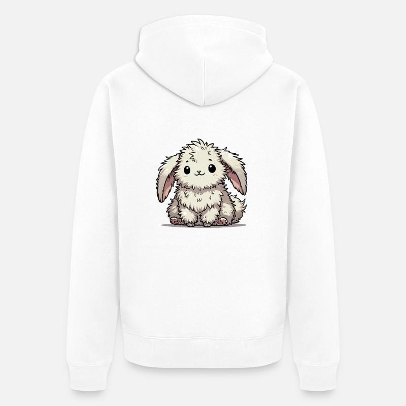 Bunny Comic Animal - Veste à capuche bio Premium Unisexe - blanc