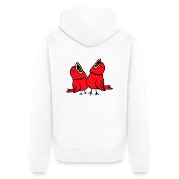 2 Budgies, Songbirds, Sparrows, Chirping Team - Unisex Premium Organic Zip Hoodie - white - Back - Thijin (182cm)