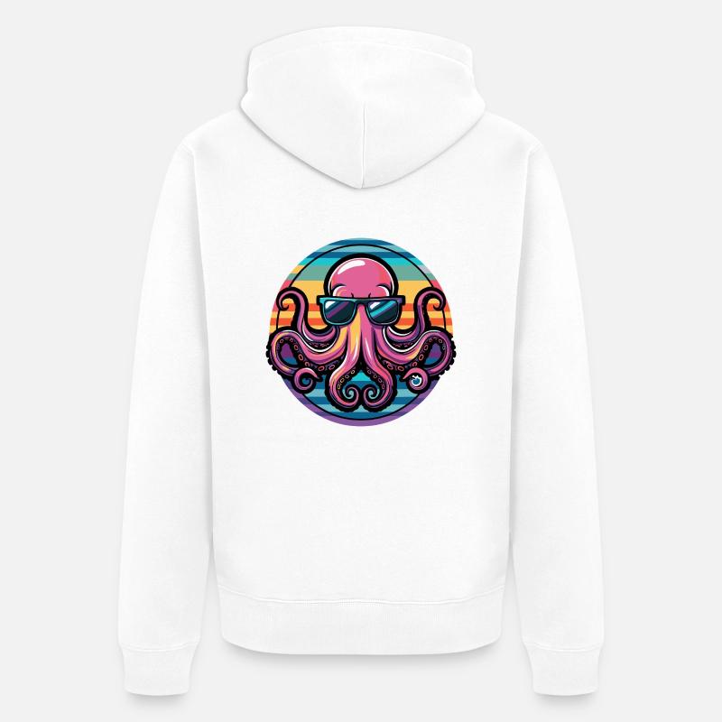 Octopus Cool BD - Veste à capuche bio Premium Unisexe - blanc