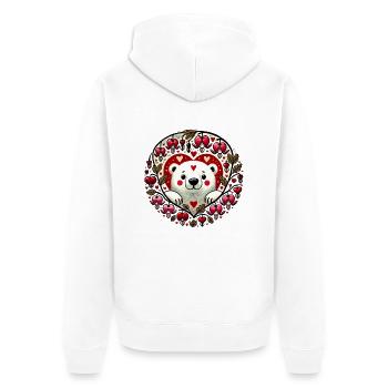 Folk Heart Creature - Unisex Premium Organic Zip Hoodie - white - Back - Thijin (182cm)