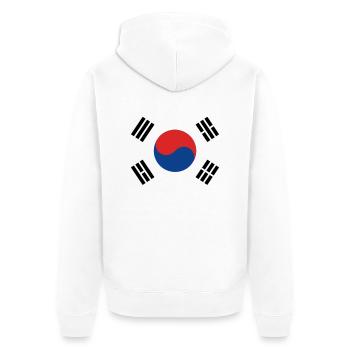 Südkorea - Unisex Premium Bio Zip Hoodie - Weiß - Hinten - Thijin (182cm)