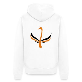 Schwan 2fbg - Unisex Premium Bio Zip Hoodie - Weiß - Hinten - Thijin (182cm)