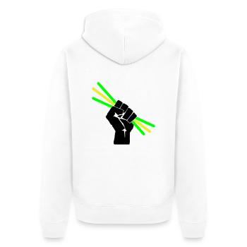 Glowstick - Party - Rave - Unisex Premium Organic Zip Hoodie - white - Back - Thijin (182cm)