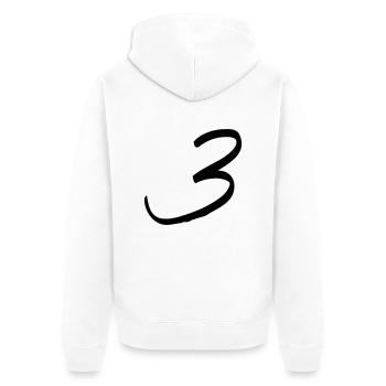 zahl_dani_3 - Unisex Premium Bio Zip Hoodie - Weiß - Hinten - Thijin (182cm)