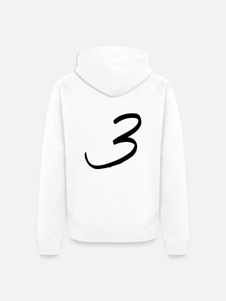 zahl_dani_3 - Unisex Premium Bio Zip Hoodie - Weiß
