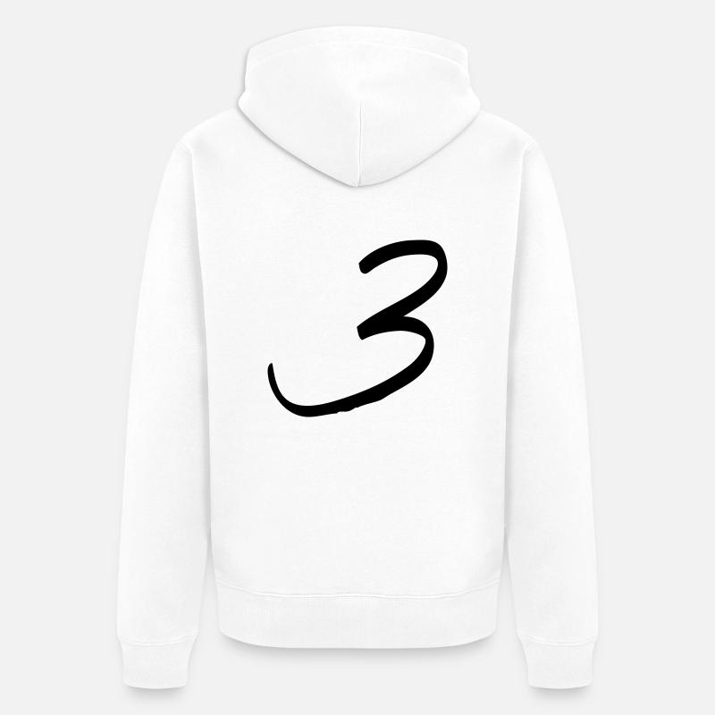 zahl_dani_3 - Unisex Premium Bio Zip Hoodie - Weiß