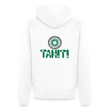 polynesische Tätowierung Tiara Tahiti Karte - Unisex Premium Bio Zip Hoodie - Weiß - Hinten - Thijin (182cm)