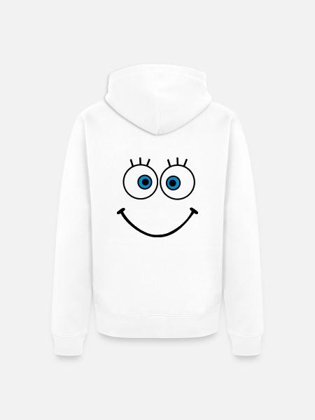 gesicht - Unisex Premium Bio Zip Hoodie - Weiß