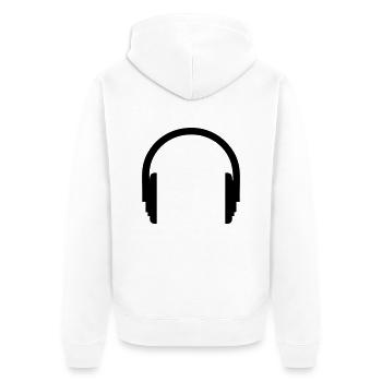Kopfhörer - Unisex Premium Bio Zip Hoodie - Weiß - Hinten - Thijin (182cm)