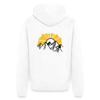 sonne - Unisex Premium Bio Zip Hoodie - Weiß - Hinten - Thijin (182cm)