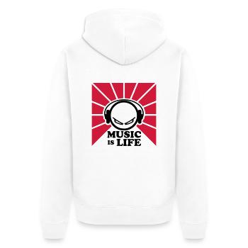 dj - Veste à capuche bio Premium Unisexe - blanc - Dos - Thijin (182cm)