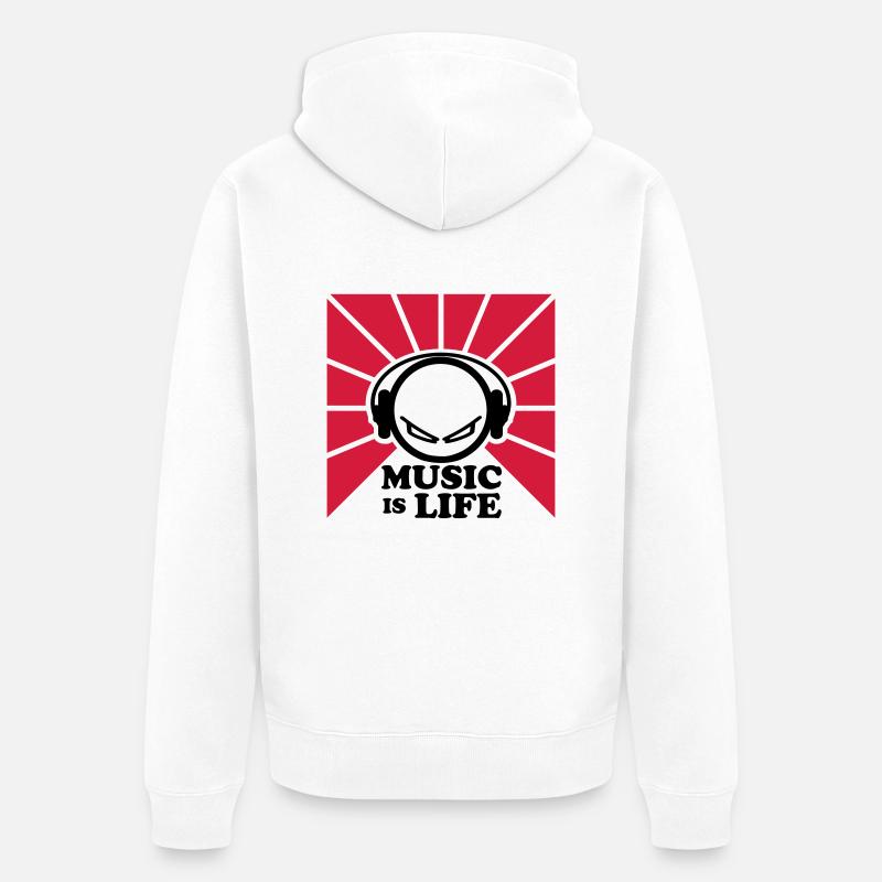 dj - Veste à capuche bio Premium Unisexe - blanc