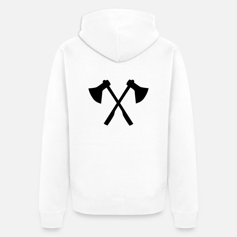 Hache - cognée - Veste à capuche bio Premium Unisexe - blanc
