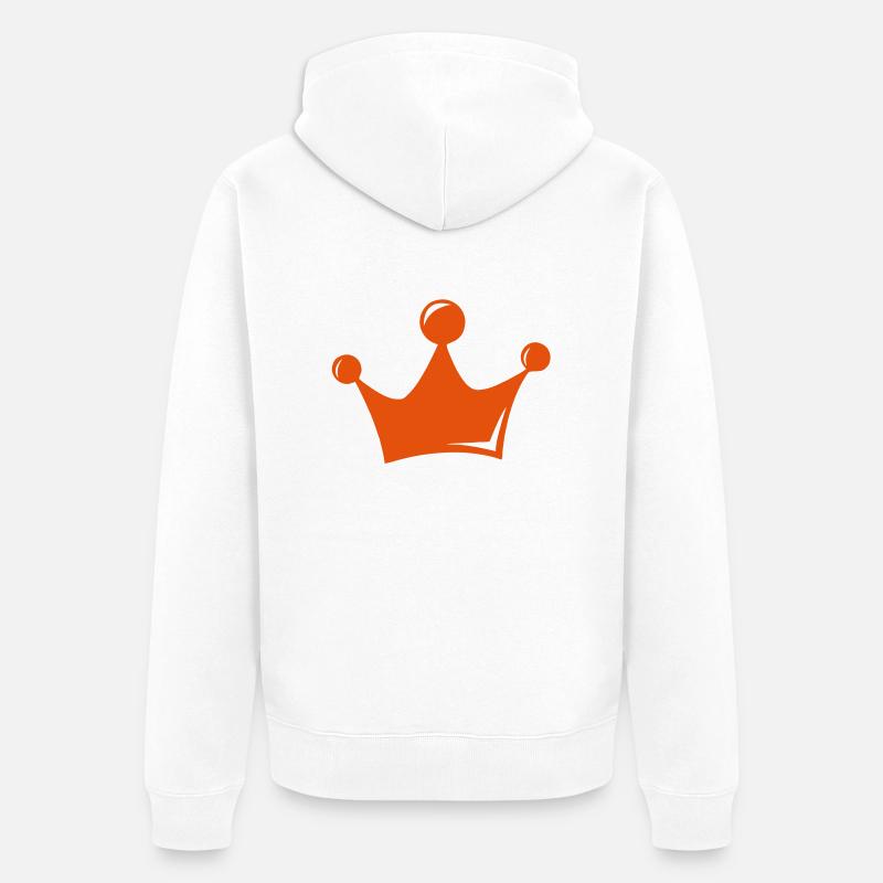 krone - Unisex Premium Bio Zip Hoodie - Weiß