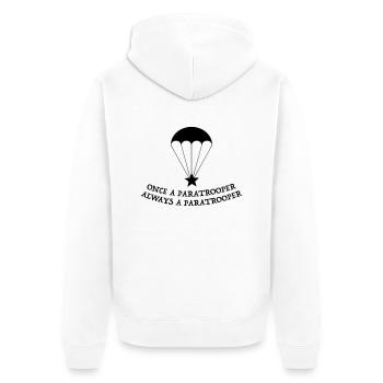 paratrooper fallschirmjager - Unisex Premium Bio Zip Hoodie - Weiß - Hinten - Thijin (182cm)
