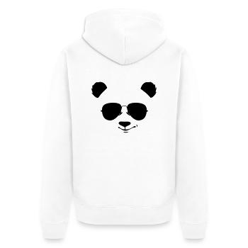cooler Panda mit Sonnenbrille - Unisex Premium Bio Zip Hoodie - Weiß - Hinten - Thijin (182cm)