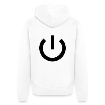 Power On Off - Unisex Premium Organic Zip Hoodie - white - Back - Thijin (182cm)