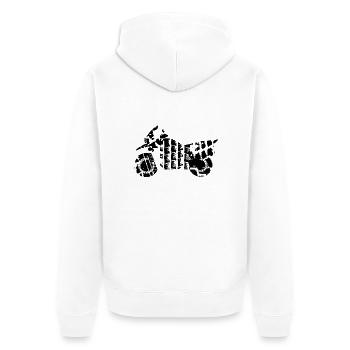 Enduro - Unisex Premium Bio Zip Hoodie - Weiß - Hinten - Thijin (182cm)