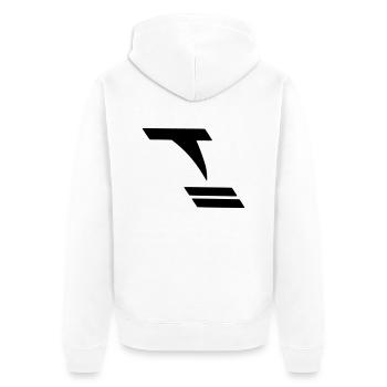 Tornado - Unisex Premium Bio Zip Hoodie - Weiß - Hinten - Thijin (182cm)