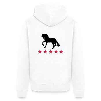 chevaux - Veste à capuche bio Premium Unisexe - blanc - Dos - Thijin (182cm)
