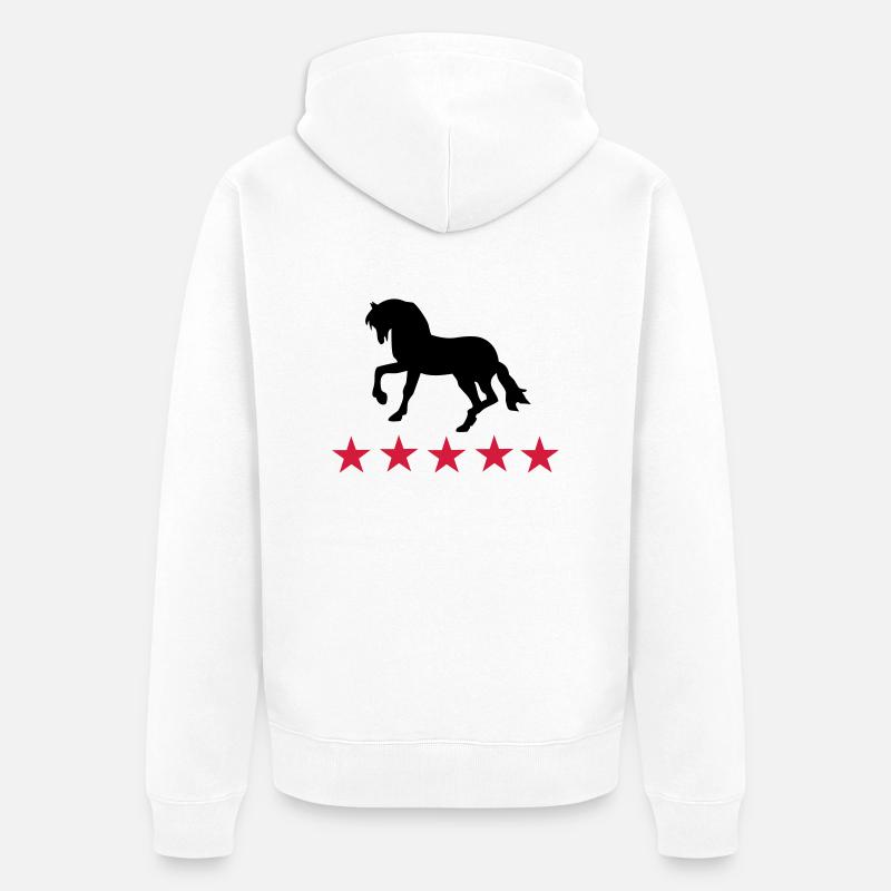 chevaux - Veste à capuche bio Premium Unisexe - blanc