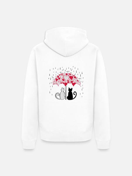 AD Lovely cats II - Unisex Premium Organic Zip Hoodie - white