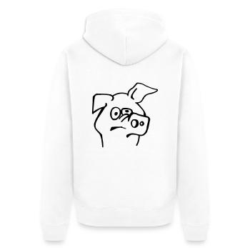 Blöde Sau - Unisex Premium Bio Zip Hoodie - Weiß - Hinten - Thijin (182cm)