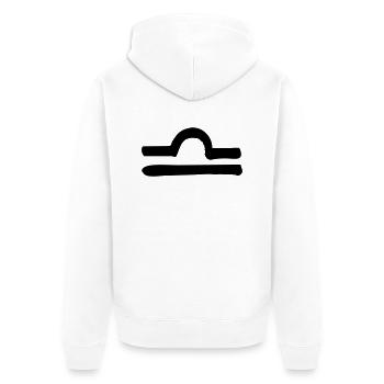 libra zodiac - Unisex Premium Bio Zip Hoodie - Weiß - Hinten - Thijin (182cm)