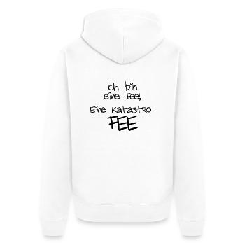 Katastro-FEE - Unisex Premium Bio Zip Hoodie - Weiß - Hinten - Thijin (182cm)