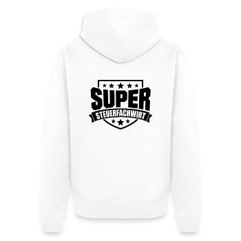 Super Steuerfachwirt - Unisex Premium Bio Zip Hoodie - Weiß - Hinten - Thijin (182cm)