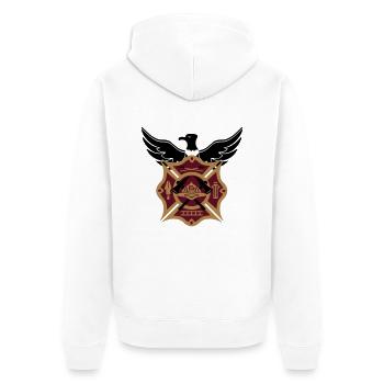 fire fighter bird wing wings logo - Unisex Premium Bio Zip Hoodie - Weiß - Hinten - Thijin (182cm)
