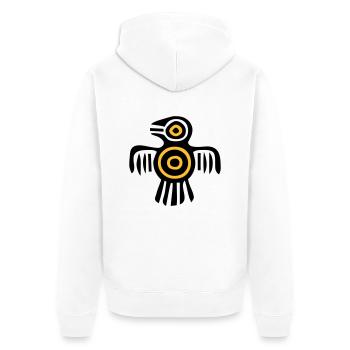indischer Kulturvogel - Unisex Premium Bio Zip Hoodie - Weiß - Hinten - Thijin (182cm)