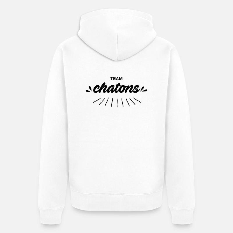 Team Chatons - Veste à capuche bio Premium Unisexe - blanc