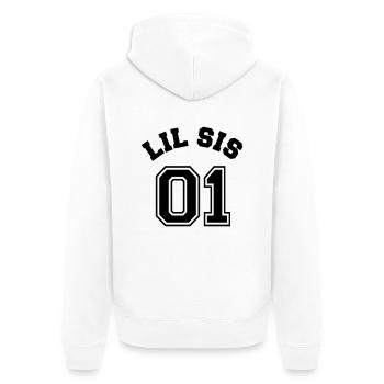 Lil Sis 01 - Little Sister - Veste à capuche bio Premium Unisexe - blanc - Dos - Thijin (182cm)