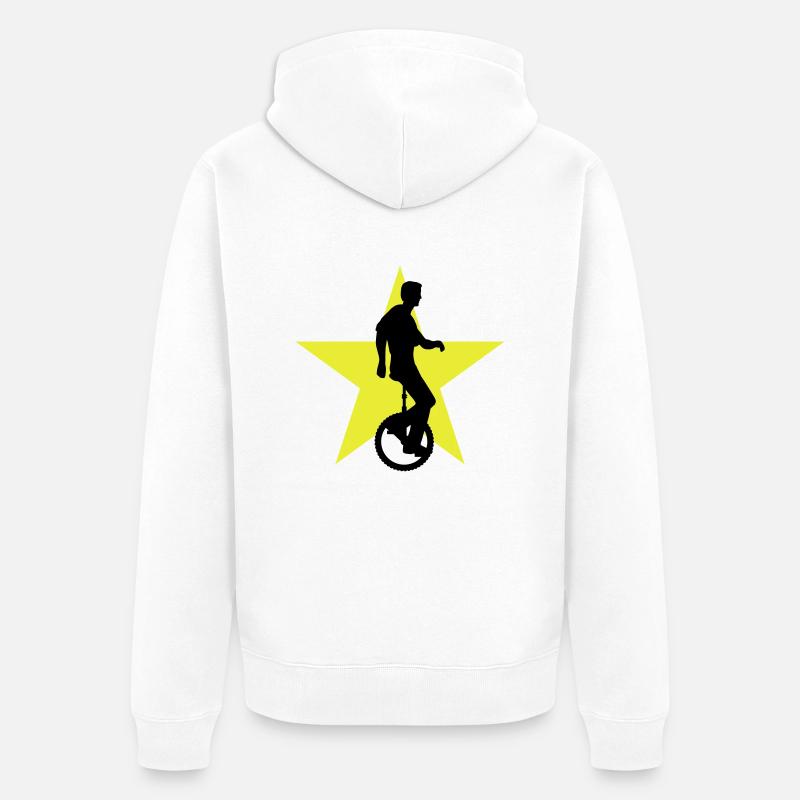 einradfahrer_2c - Veste à capuche bio Premium Unisexe - blanc