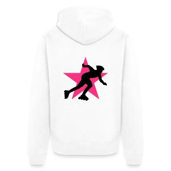inliner_092011_a_2c - Unisex Premium Bio Zip Hoodie - Weiß - Hinten - Thijin (182cm)